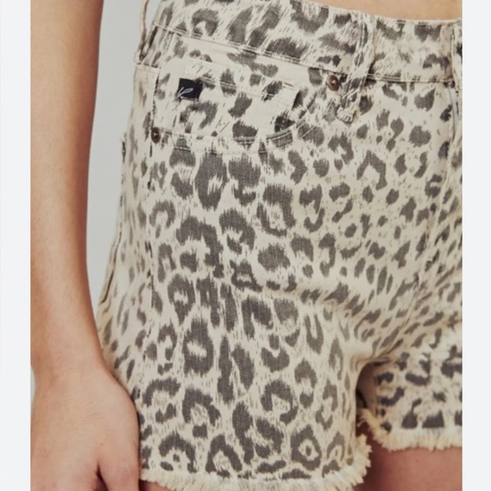 KanCan Leopard-Print Jean Shorts